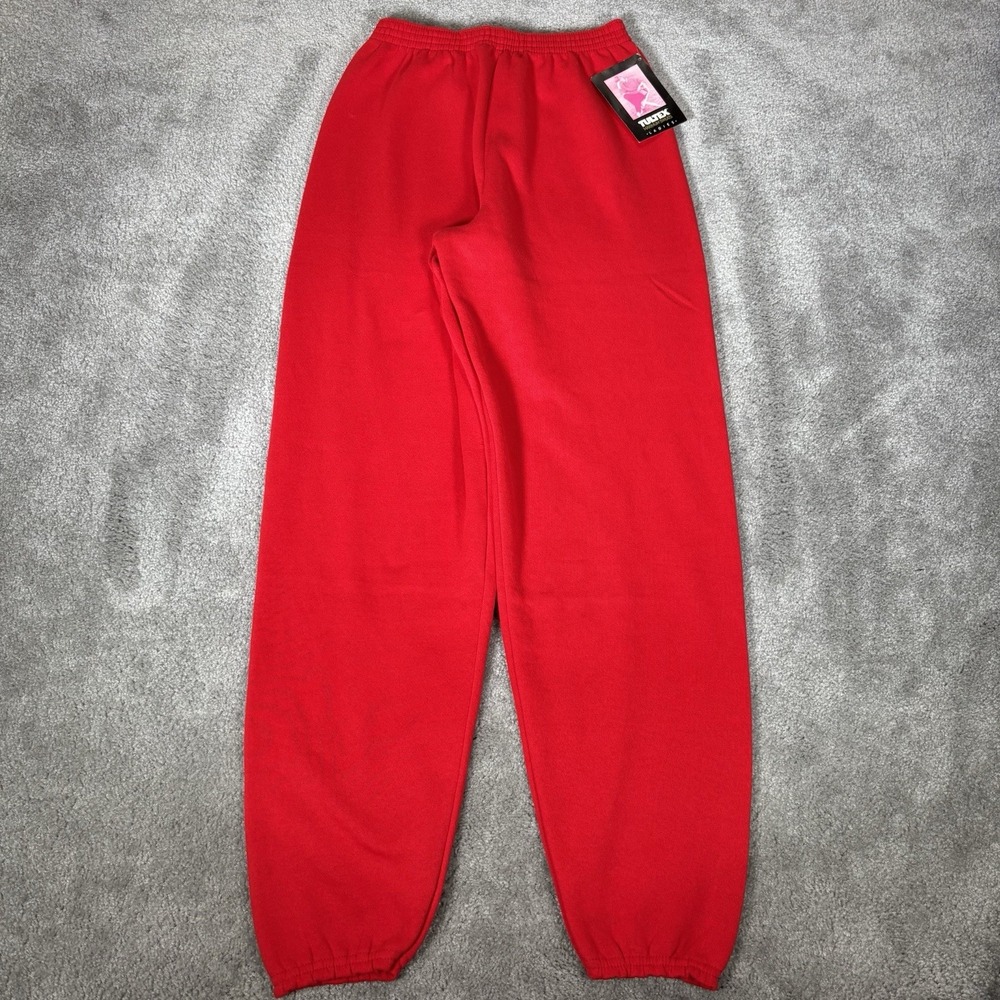 Vintage Tultex Sweatpants Womens L Red Fleece Blank Joggers Made In USA NWT